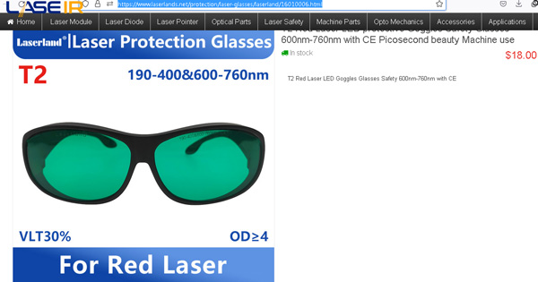 عینک لیزر الکس و آبی